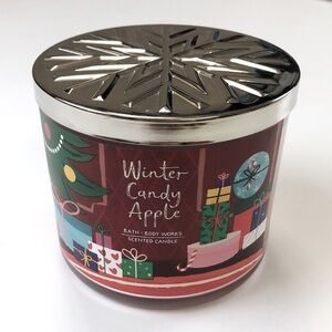 BBW Winter Candy Apple scented candle NEW with lid